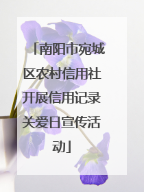 南阳市宛城区农村信用社开展信用记录关爱日宣传活动