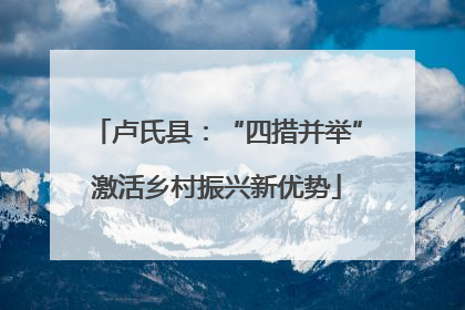 卢氏县：“四措并举”激活乡村振兴新优势