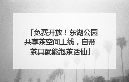 免费开放！东湖公园共享茶空间上线，自带茶具就能泡茶话仙
