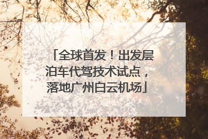 全球首发！出发层泊车代驾技术试点，落地广州白云机场