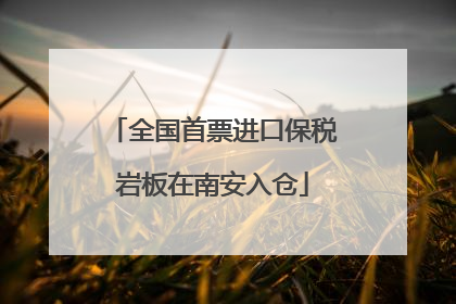 全国首票进口保税岩板在南安入仓