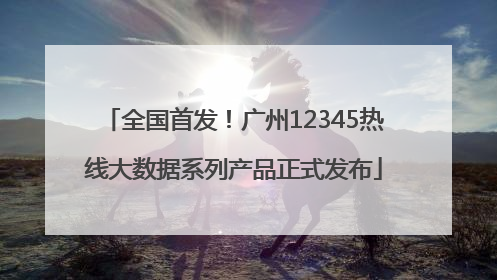 全国首发！广州12345热线大数据系列产品正式发布