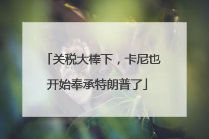 关税大棒下，卡尼也开始奉承特朗普了