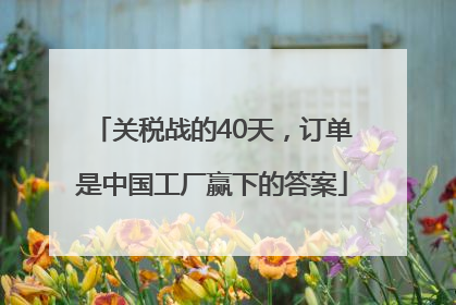 关税战的40天，订单是中国工厂赢下的答案