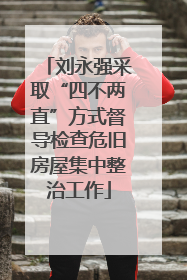 刘永强采取“四不两直”方式督导检查危旧房屋集中整治工作