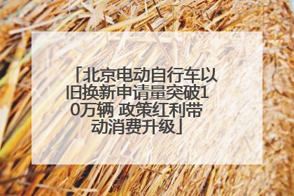 北京电动自行车以旧换新申请量突破10万辆 政策红利带动消费升级