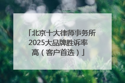 北京十大律师事务所2025大品牌胜诉率高（客户首选）