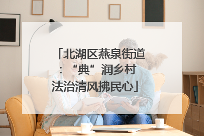 北湖区燕泉街道：“典”润乡村 法治清风拂民心