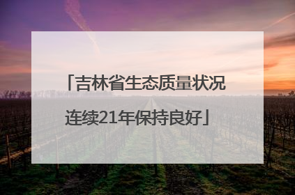 吉林省生态质量状况连续21年保持良好