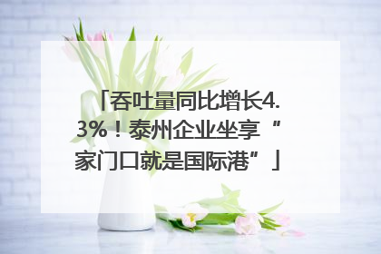 吞吐量同比增长4.3%！泰州企业坐享“家门口就是国际港”