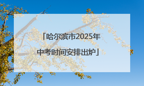 哈尔滨市2025年中考时间安排出炉