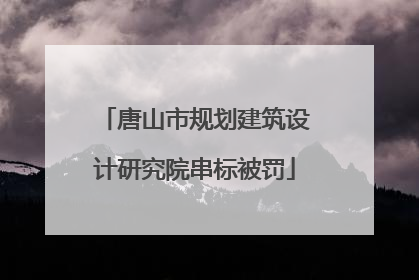 唐山市规划建筑设计研究院串标被罚