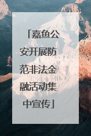 嘉鱼公安开展防范非法金融活动集中宣传