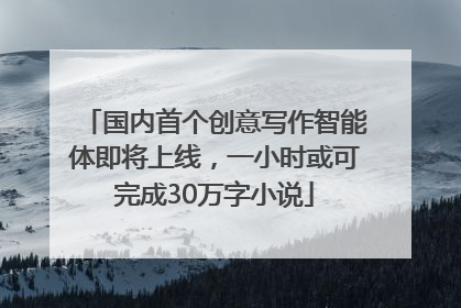 国内首个创意写作智能体即将上线，一小时或可完成30万字小说