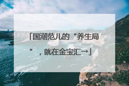 国潮范儿的“养生局”，就在金宝汇→