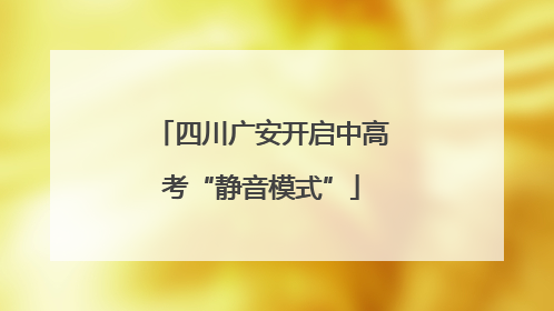 四川广安开启中高考“静音模式”