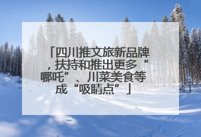 四川推文旅新品牌，扶持和推出更多“哪吒”、川菜美食等成“吸睛点”
