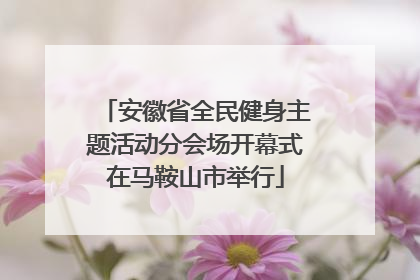 安徽省全民健身主题活动分会场开幕式在马鞍山市举行