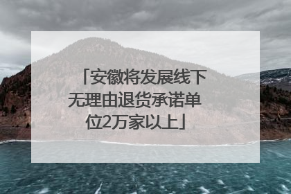 安徽将发展线下无理由退货承诺单位2万家以上