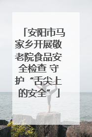 安阳市马家乡开展敬老院食品安全检查 守护“舌尖上的安全”