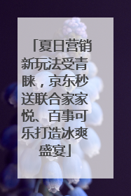 夏日营销新玩法受青睐，京东秒送联合家家悦、百事可乐打造冰爽盛宴