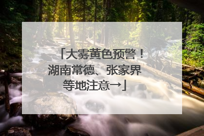 大雾黄色预警！湖南常德、张家界等地注意→