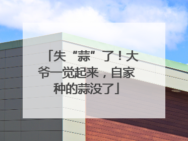 失“蒜”了！大爷一觉起来，自家种的蒜没了