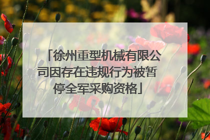 徐州重型机械有限公司因存在违规行为被暂停全军采购资格