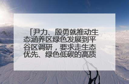 尹力、殷勇就推动生态涵养区绿色发展到平谷区调研，要求走生态优先、绿色低碳的高质量发展之路