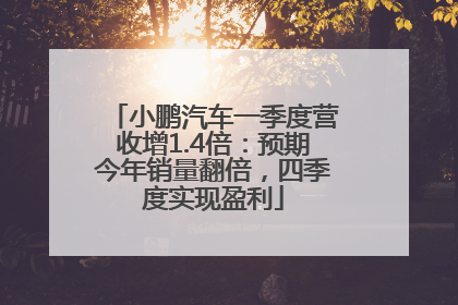 小鹏汽车一季度营收增1.4倍：预期今年销量翻倍，四季度实现盈利