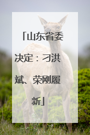 山东省委决定：刁洪斌、荣刚履新