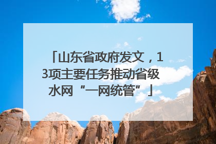山东省政府发文，13项主要任务推动省级水网“一网统管”