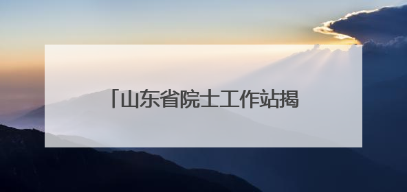 山东省院士工作站揭牌仪式举行 张联盟院士团队现场助阵