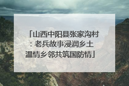 山西中阳县张家沟村：老兵故事浸润乡土 温情乡邻共筑国防情