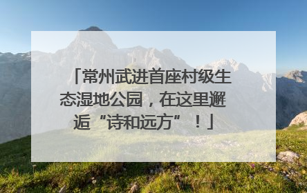 常州武进首座村级生态湿地公园，在这里邂逅“诗和远方”！