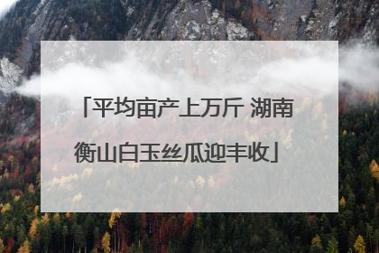 平均亩产上万斤 湖南衡山白玉丝瓜迎丰收