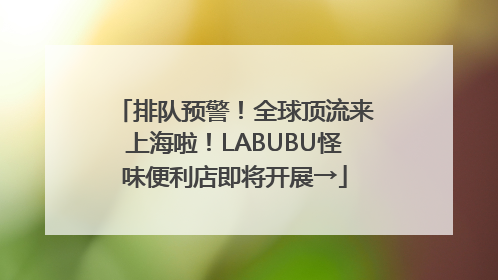 排队预警！全球顶流来上海啦！LABUBU怪味便利店即将开展→