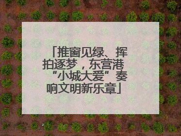 推窗见绿、挥拍逐梦，东营港“小城大爱”奏响文明新乐章