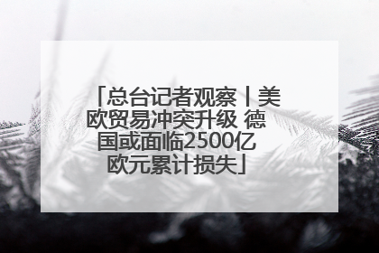 总台记者观察丨美欧贸易冲突升级 德国或面临2500亿欧元累计损失