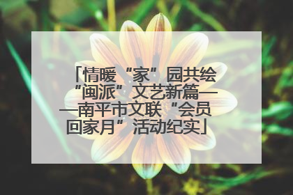 情暖“家”园共绘“闽派”文艺新篇——南平市文联“会员回家月”活动纪实