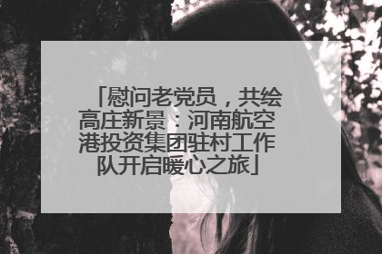 慰问老党员，共绘高庄新景：河南航空港投资集团驻村工作队开启暖心之旅