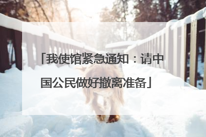 我使馆紧急通知：请中国公民做好撤离准备
