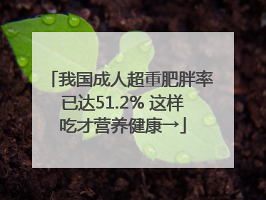 我国成人超重肥胖率已达51.2% 这样吃才营养健康→