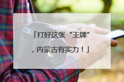 打好这张“王牌”，内蒙古有实力！