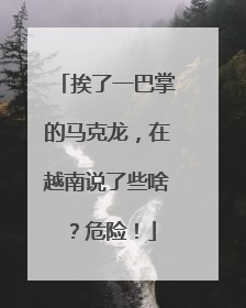 挨了一巴掌的马克龙，在越南说了些啥？危险！