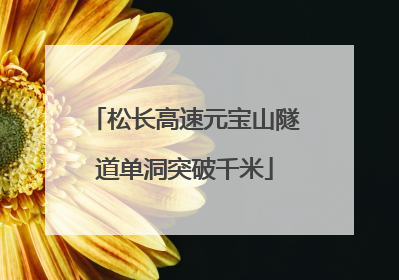松长高速元宝山隧道单洞突破千米