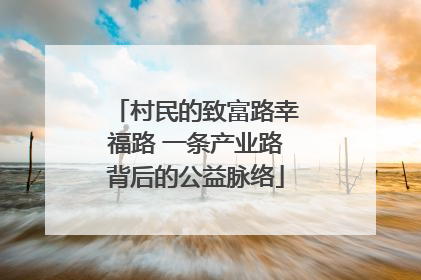 村民的致富路幸福路 一条产业路背后的公益脉络