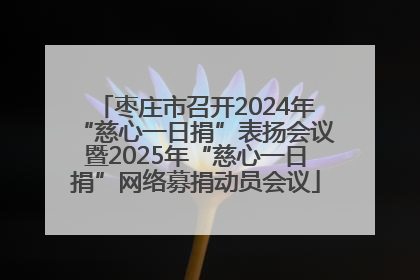 枣庄市召开2024年“慈心一日捐”表扬会议暨2025年“慈心一日捐”网络募捐动员会议
