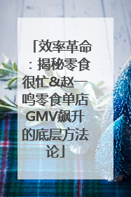 效率革命：揭秘零食很忙&赵一鸣零食单店GMV飙升的底层方法论