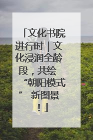 文化书院进行时｜文化浸润全龄段，共绘 “朝阳模式” 新图景！